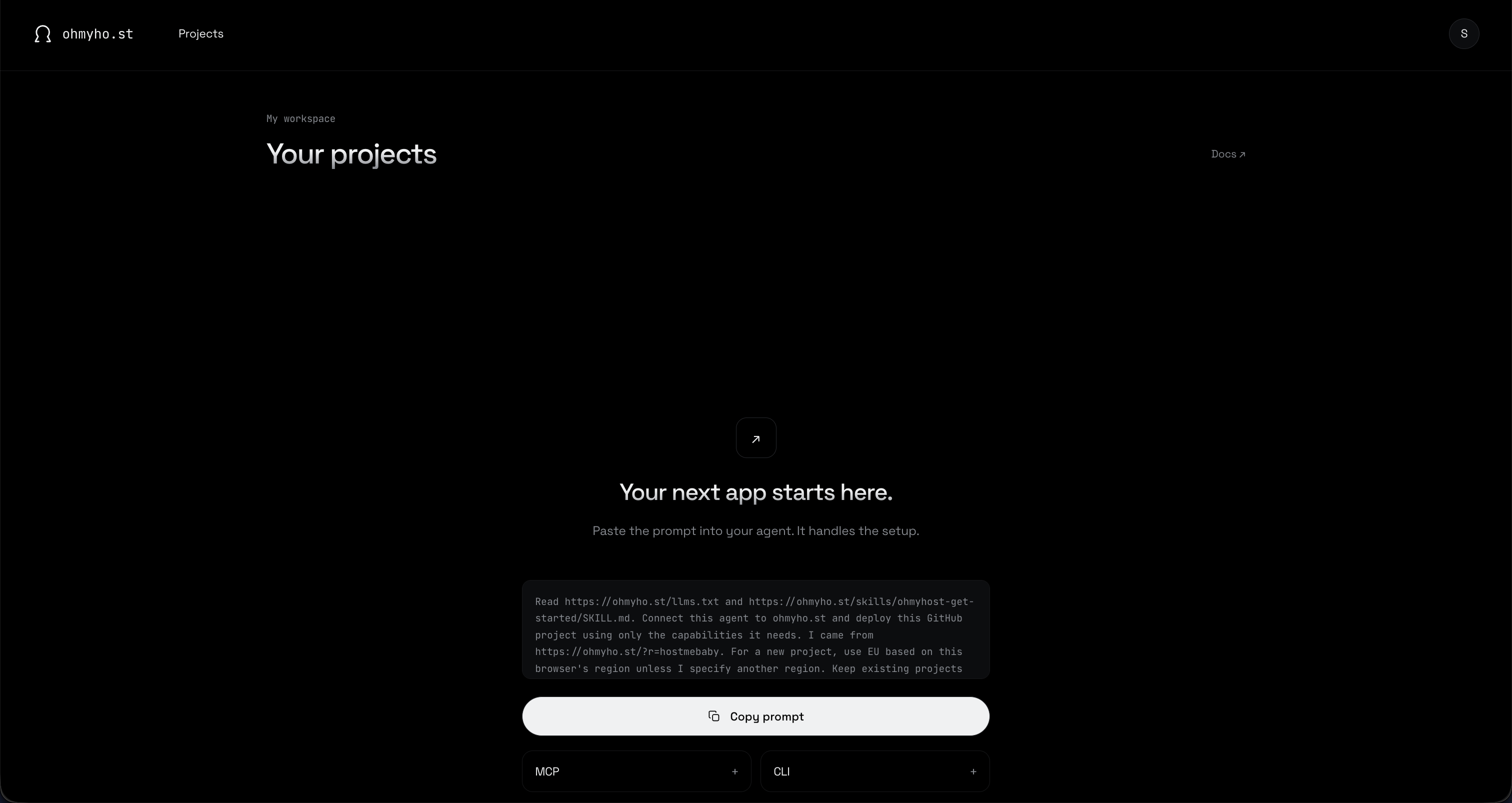 ohmyho.st onboarding